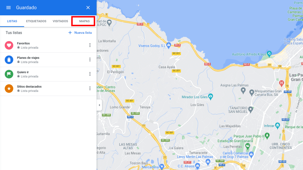 KML a Google Maps - Menú - Mapas