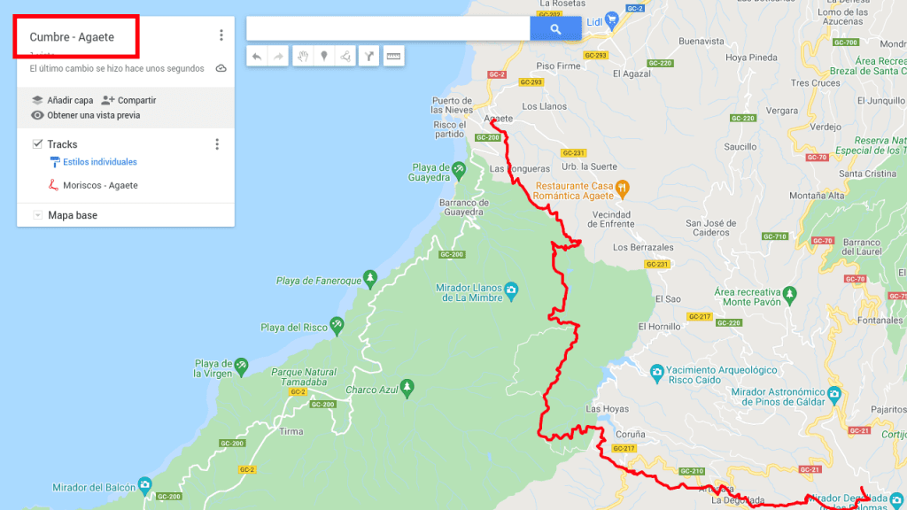 KML a Google Maps - Renombrar ruta