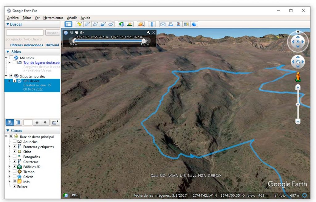 Google earth, GPX en 3D